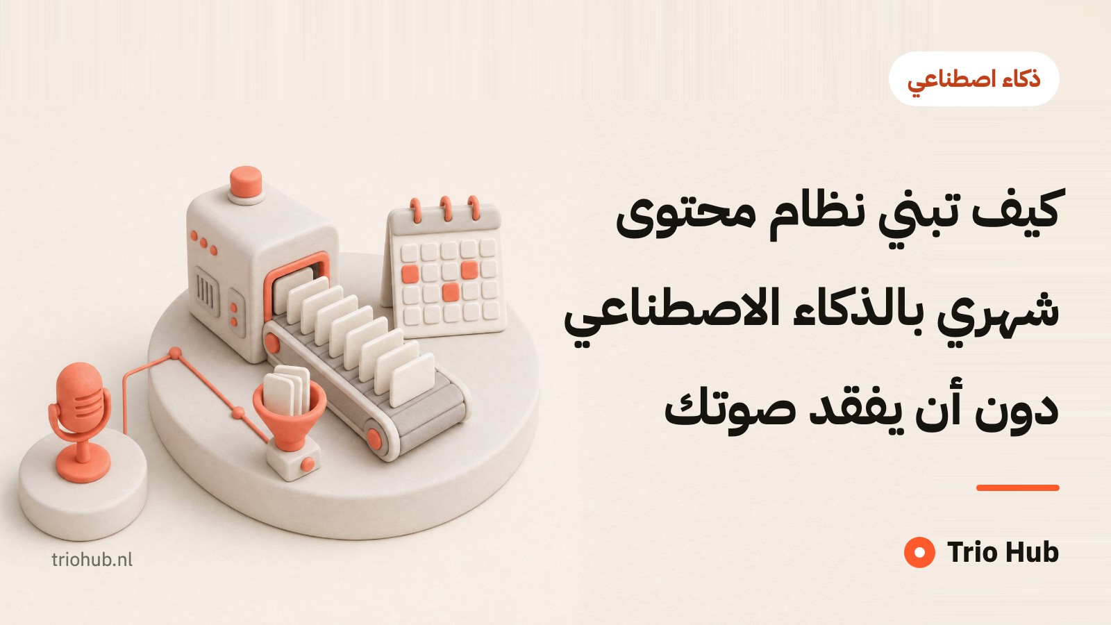 كيف تبني نظام محتوى شهري بالذكاء الاصطناعي دون أن يفقد صوتك